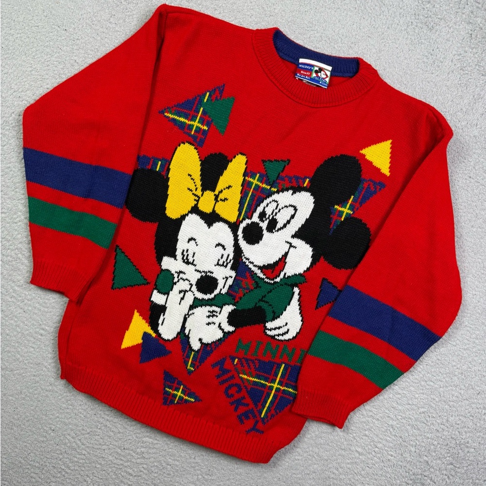 Kids vintage 90s Disney Mickey & Minnie knit Sweater